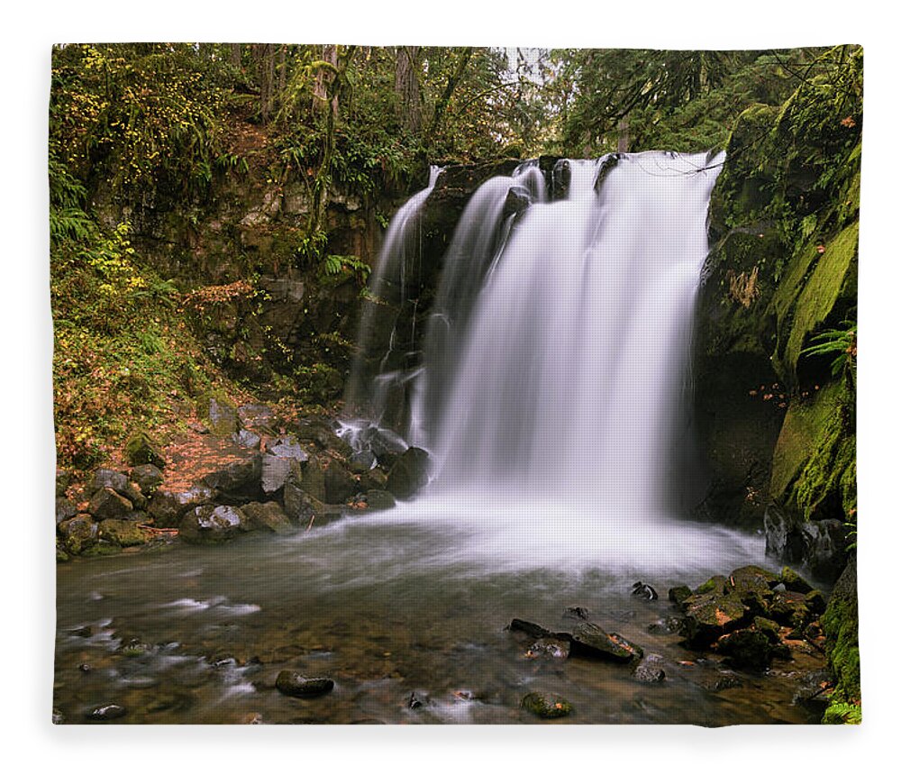 Autumn Fleece Blanket featuring the photograph Majestic Falls by Catherine Avilez