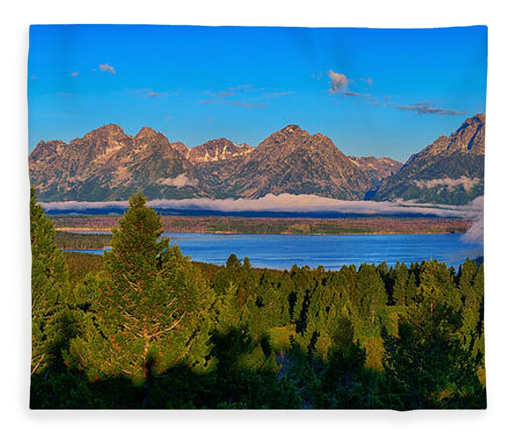 Tetons Fleece Blanket featuring the photograph Majestic Tetons by Greg Norrell