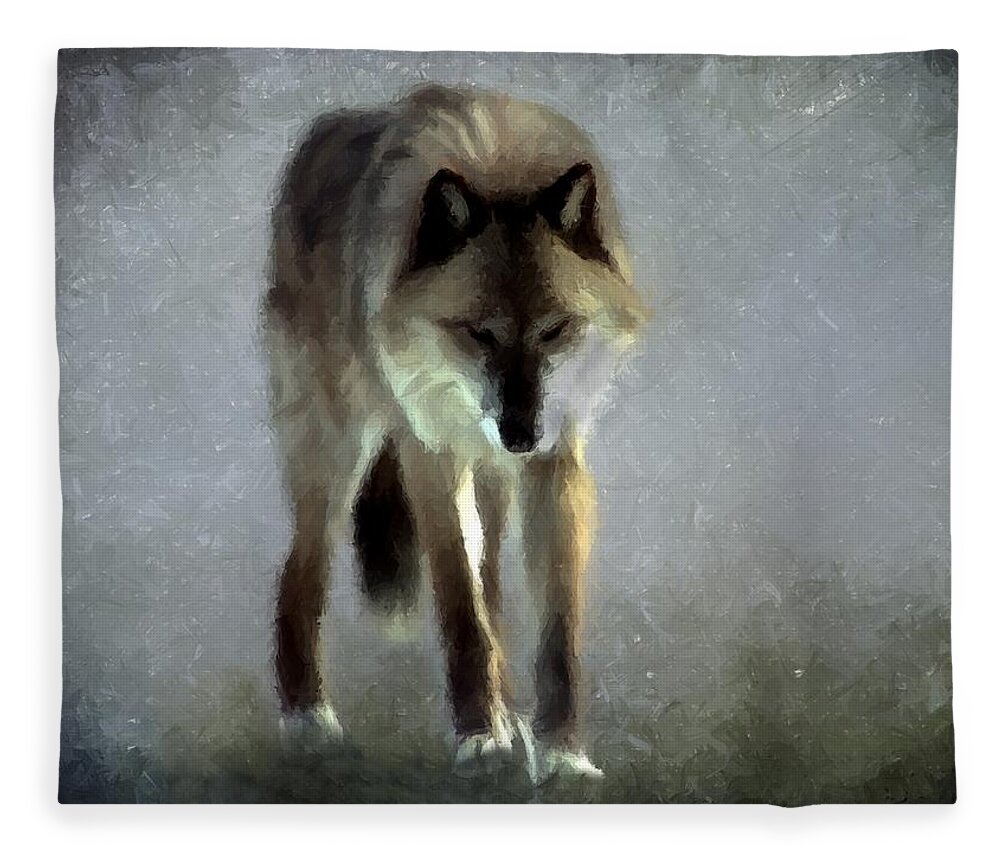 Wolf Fleece Blanket featuring the photograph Majestic Wolf by David Dehner