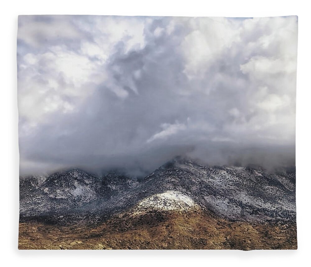 Catalina Mountains Fleece Blanket featuring the photograph Major Storms A Brewing by Elaine Malott