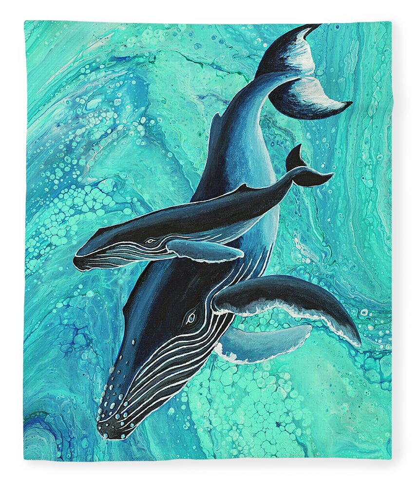 Sea Life Fleece Blanket featuring the painting Makuwahine Aloha by Darice Machel McGuire