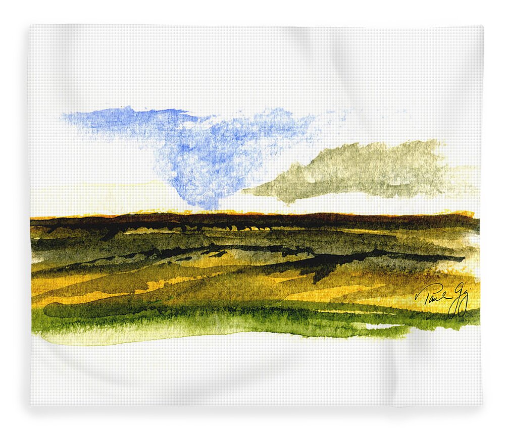 Malaga Fleece Blanket featuring the painting Malaga Washington Ridge by Paul Gaj