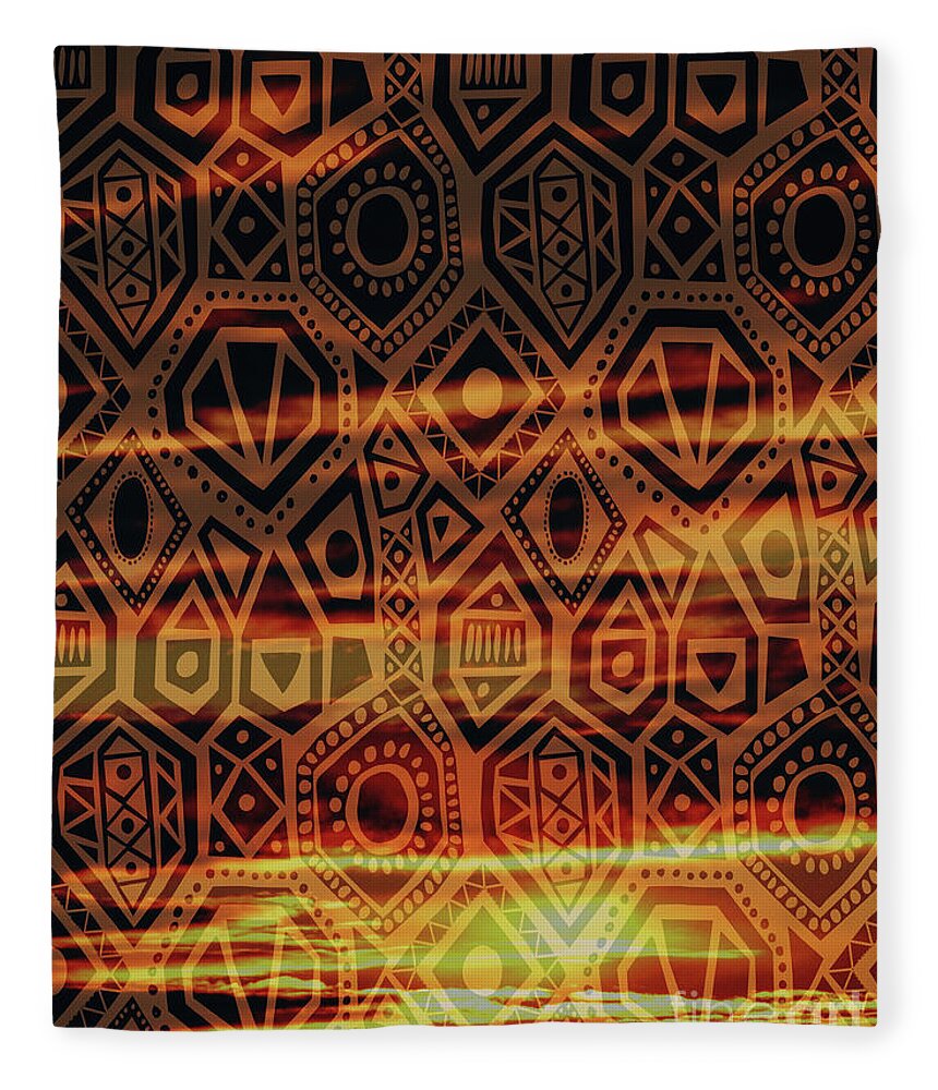 Sunrise Fleece Blanket featuring the digital art Man One Tribe Under God by Donna L Munro