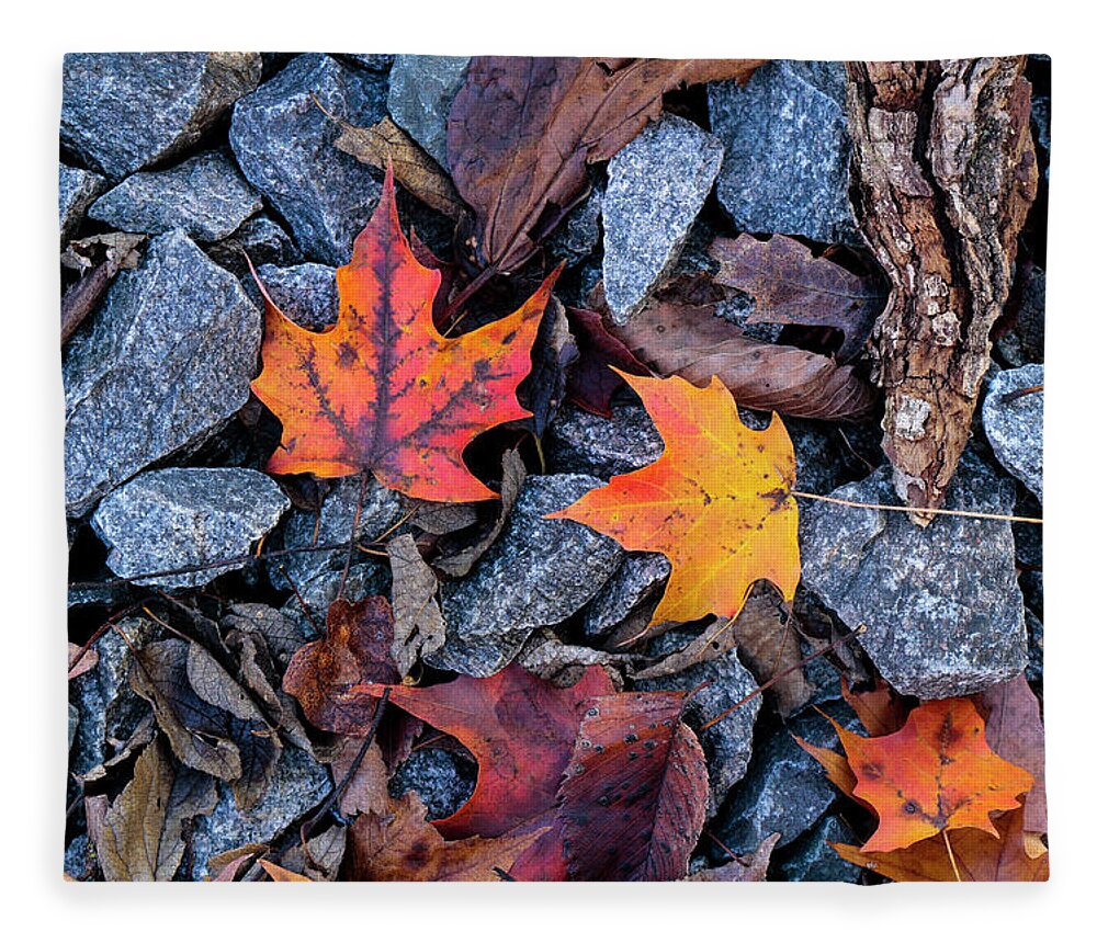 Autumn Fleece Blanket featuring the photograph Maple Rocks by Todd Bannor