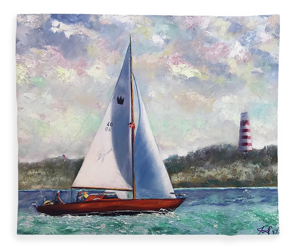 The Artist Josef Fleece Blanket featuring the painting Mara's Abaco Vacation by Josef Kelly