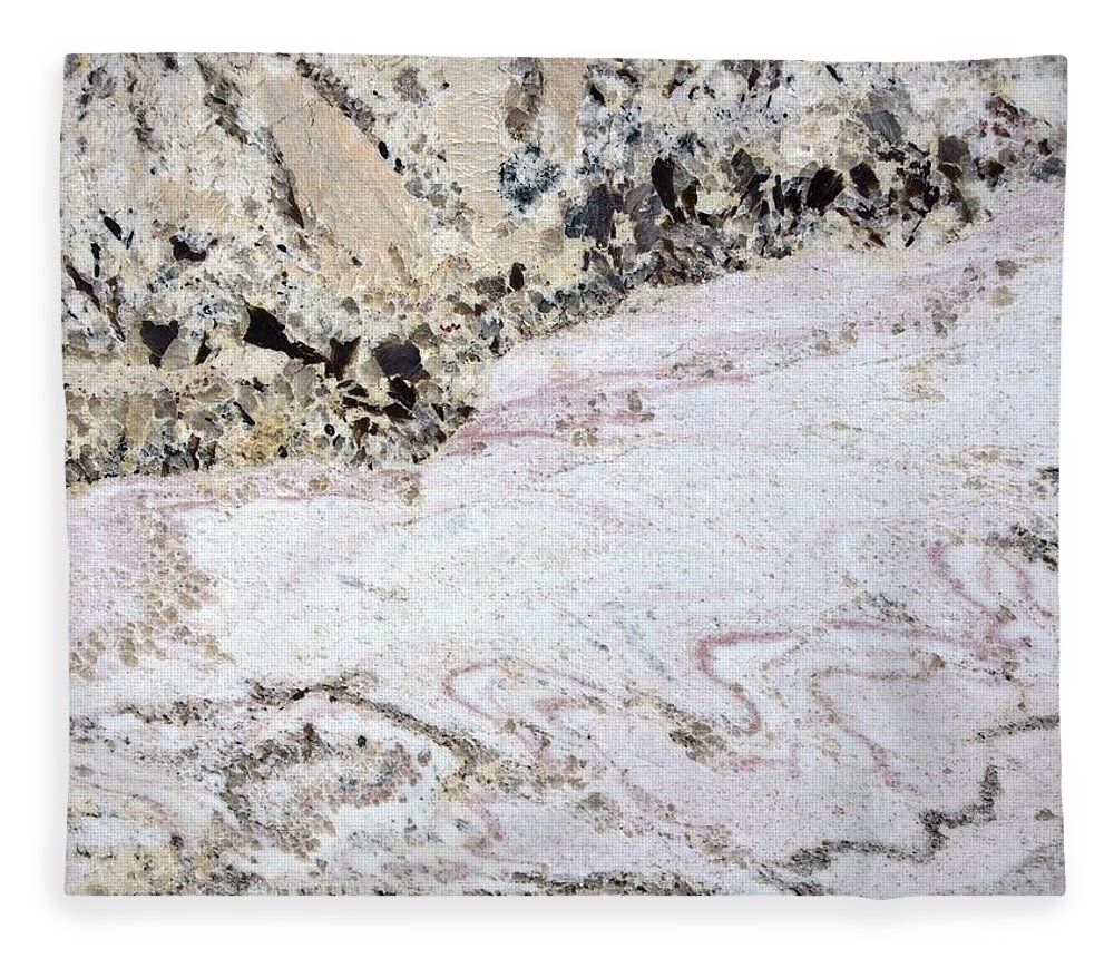 Marble Fleece Blanket featuring the photograph Marble black tan pink by Delynn Addams
