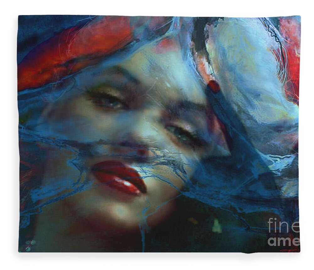 Marilyn Fleece Blanket featuring the painting Marilyn 128 A 4 by Theo Danella