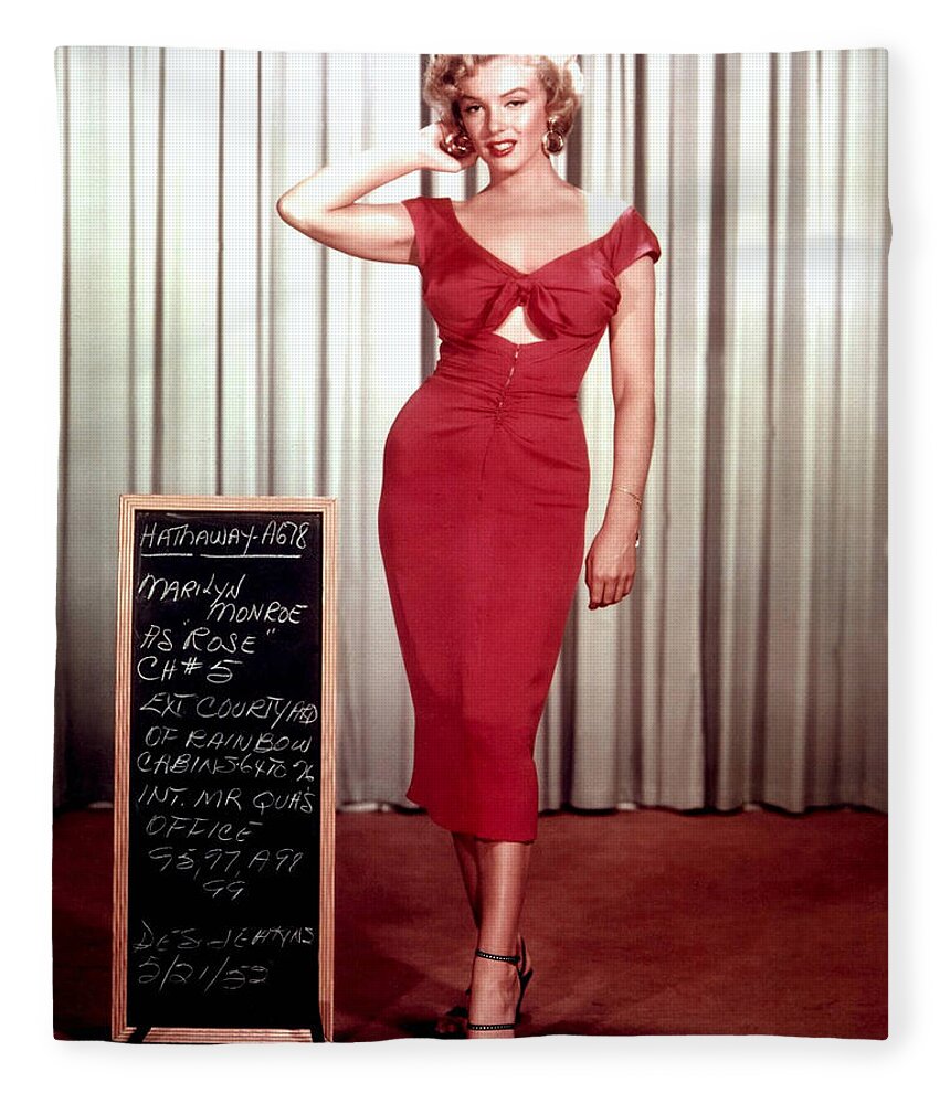 Marilyn Monroe Fleece Blanket featuring the photograph Marilyn Monroe in Gentlemen Prefer Blondes by Georgia Clare