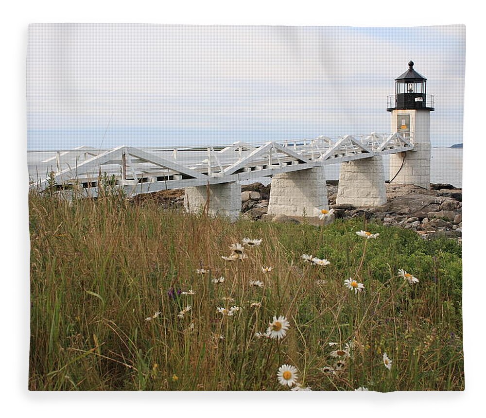 Seascape Fleece Blanket featuring the photograph Marshall Point Daisies by Doug Mills