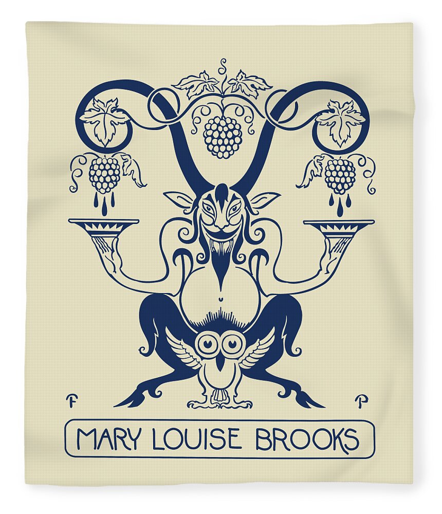 Louise Brooks Fleece Blanket featuring the digital art Mary Louise Brooks Bookplate by Louise Brooks