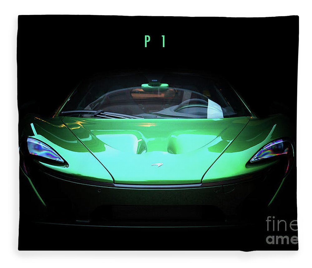 Mclaren Fleece Blanket featuring the digital art McLaren P1 by Airpower Art