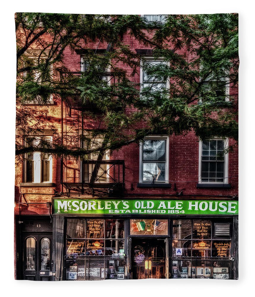 Mcsorley's Old Ale House Fleece Blanket featuring the photograph McSorley's Old Ale House NYC by Susan Candelario