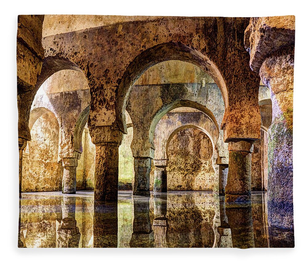 Cistern Fleece Blanket featuring the photograph Medieval Cistern in Caceres 01 by Weston Westmoreland