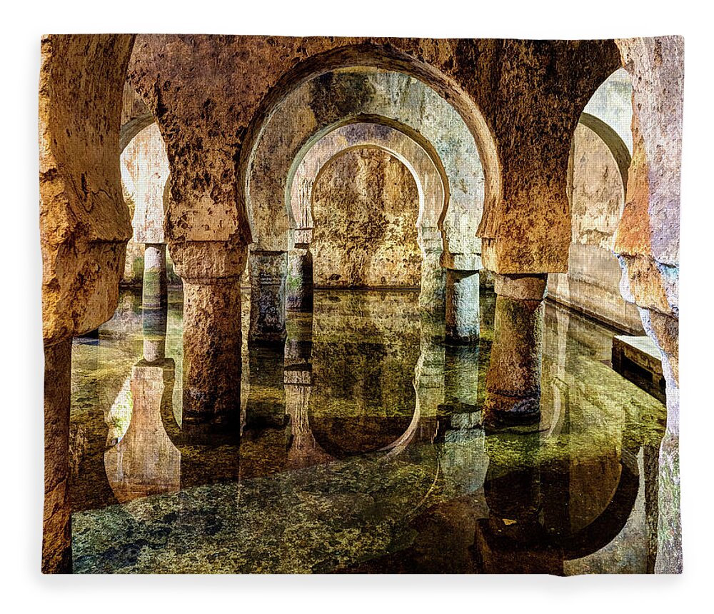Cistern Fleece Blanket featuring the photograph Medieval Cistern in Caceres 03 by Weston Westmoreland