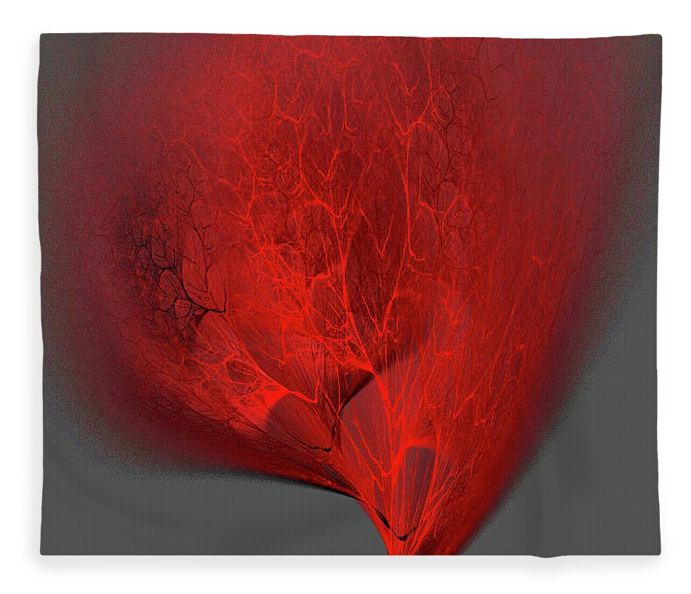 Organic Abstract Fleece Blanket featuring the digital art Membrane by Rein Nomm