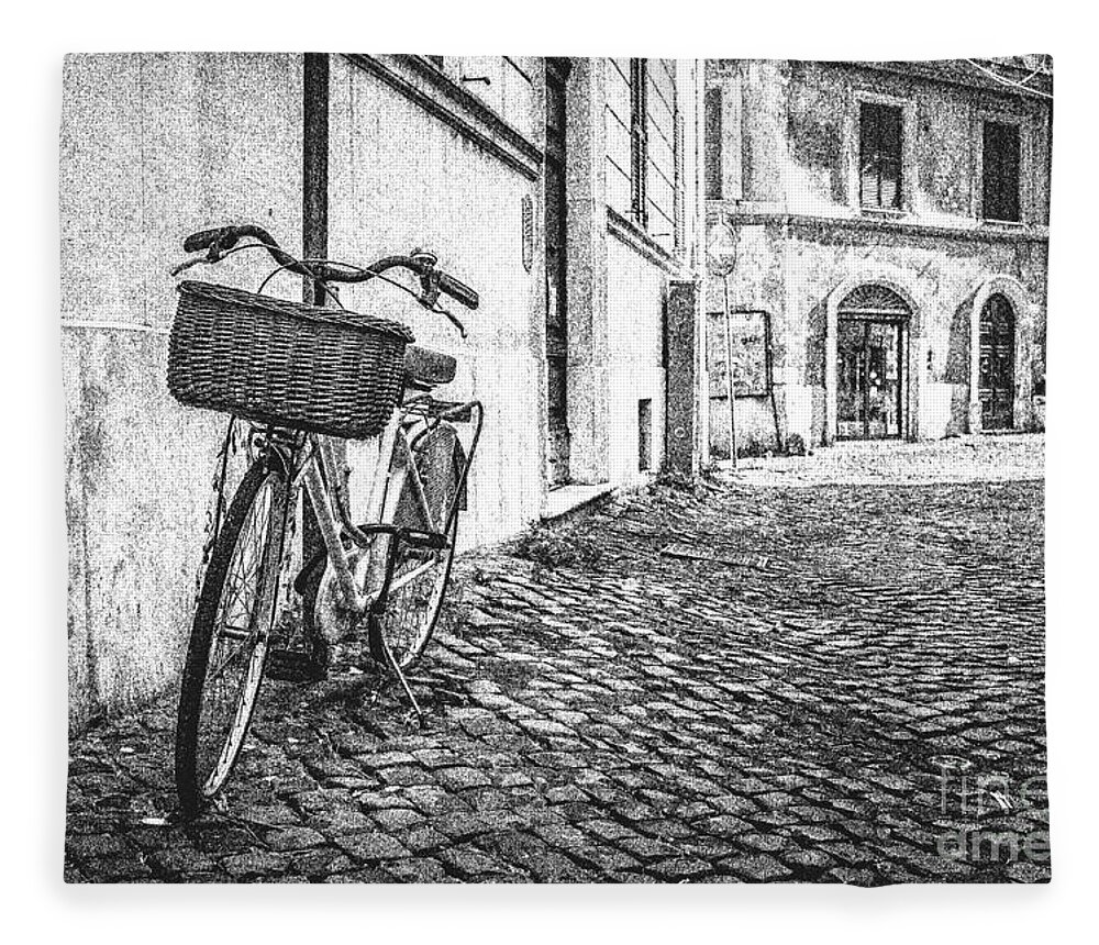 Cobblestone Fleece Blanket featuring the digital art Memories of Italy Sketch by Edward Fielding