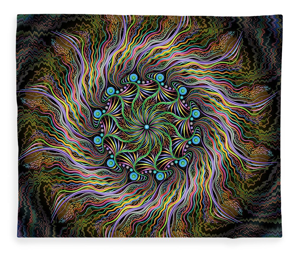 Pinwheel Mandalas Fleece Blanket featuring the digital art Mesmerize Me by Becky Titus