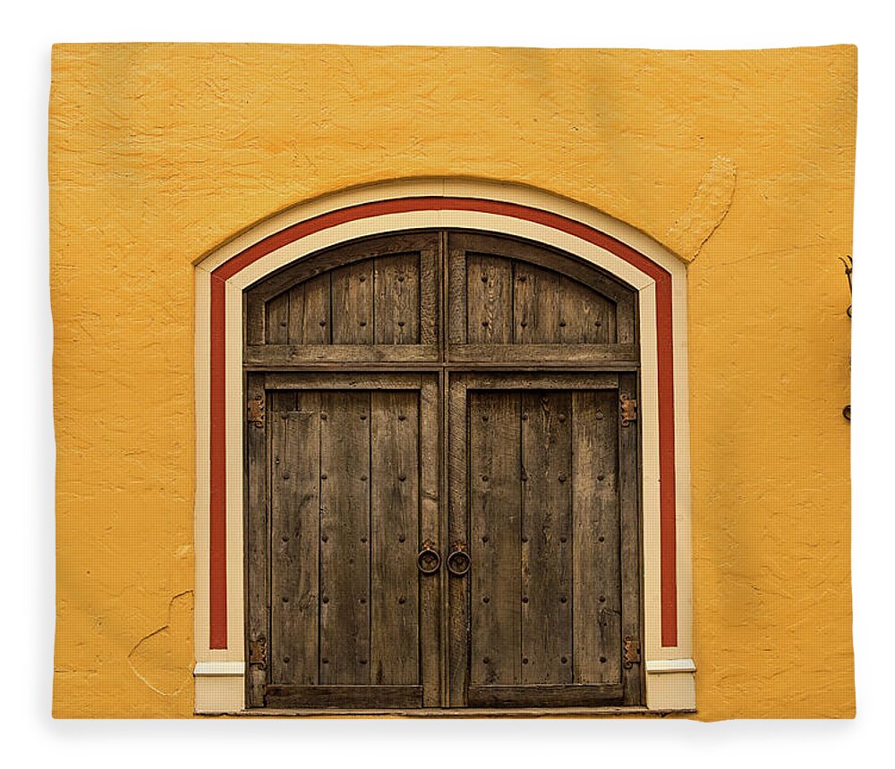 Door Fleece Blanket featuring the photograph Mexican Door by Don Johnson