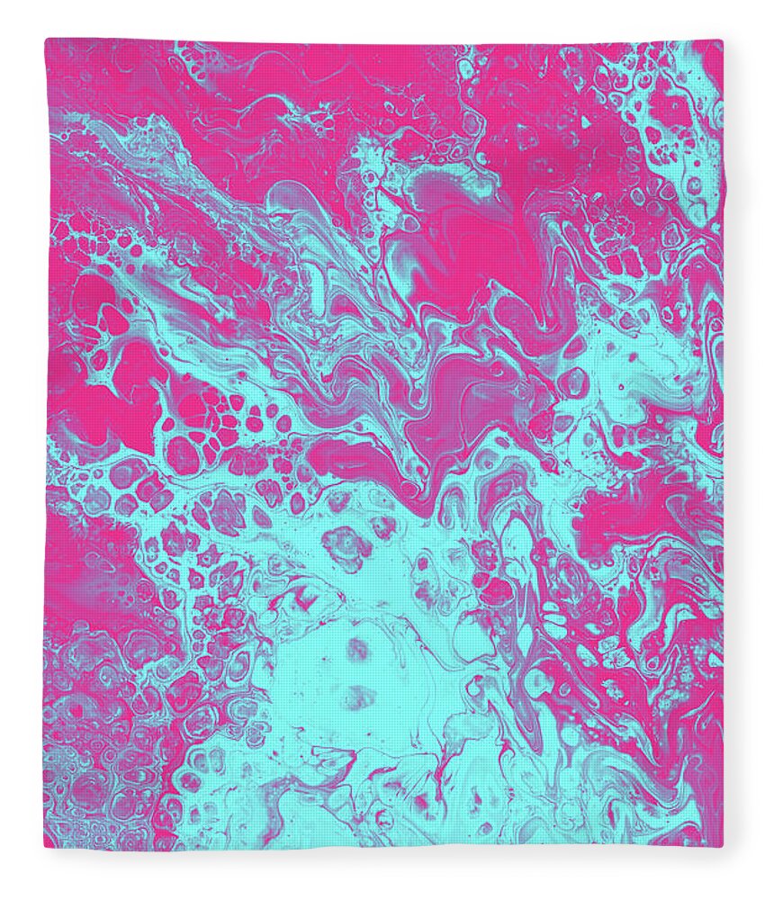 Fluid Fleece Blanket featuring the painting Miami Vibes by Jennifer Walsh