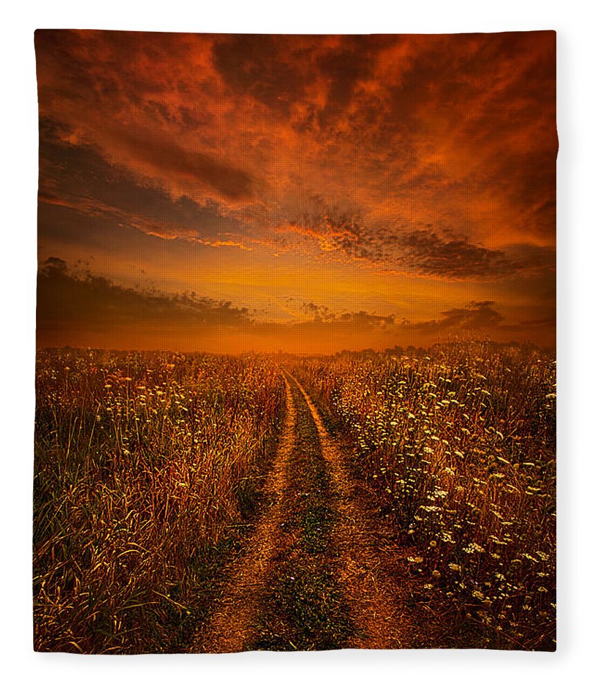 Road Fleece Blanket featuring the photograph Miles and Miles Away by Phil Koch