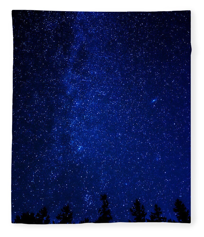 Deep Fleece Blanket featuring the photograph Milky Way and Trees by Pelo Blanco Photo