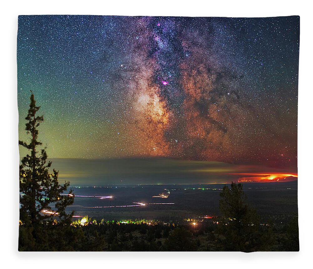 Astronomy Fleece Blanket featuring the photograph Milli Fire by Ralf Rohner