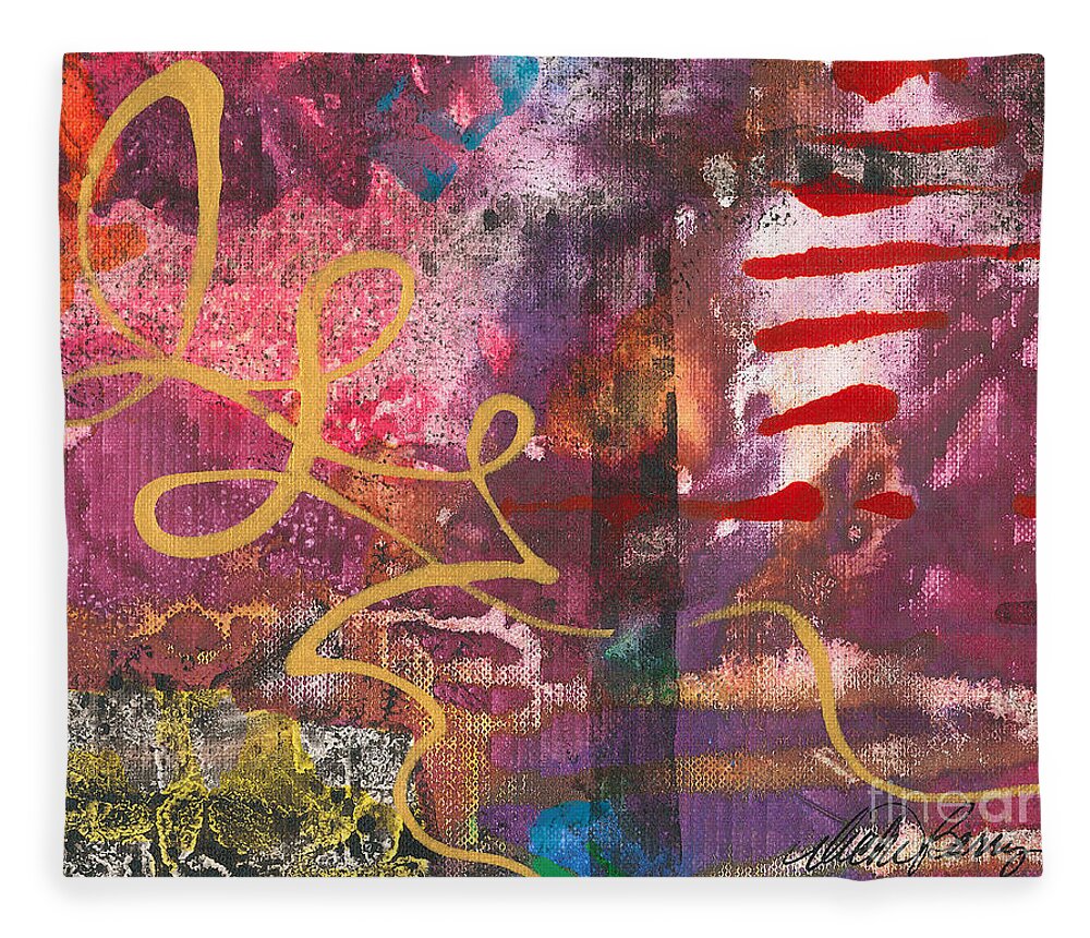 Abstract Fleece Blanket featuring the painting Mindless Wandering by Vicki Baun Barry