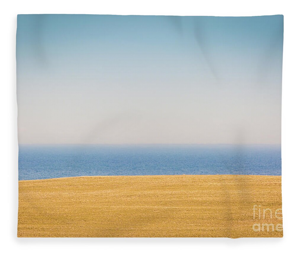 Blue Fleece Blanket featuring the photograph Minimal Lake Ontario by Roger Monahan