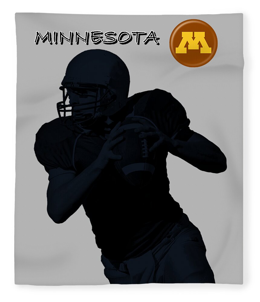 Football Fleece Blanket featuring the digital art Minnesota Football by David Dehner