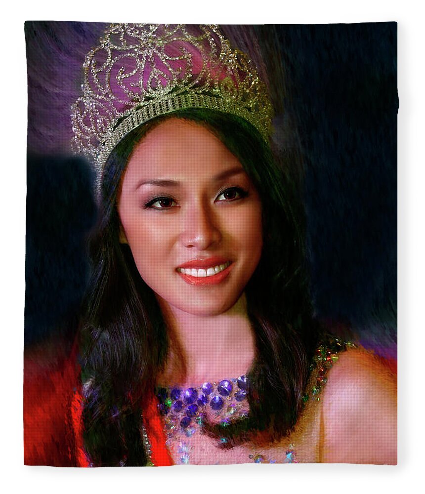 Miss Asian America Fleece Blanket featuring the photograph Miss Asian America 2016 Jessica Lim by Blake Richards