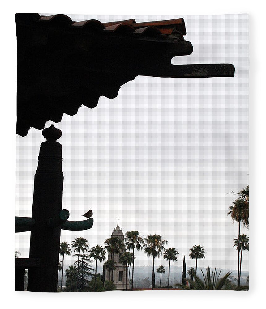 Mission Inn Fleece Blanket featuring the photograph Mission Inn Silouhette by Amy Fose
