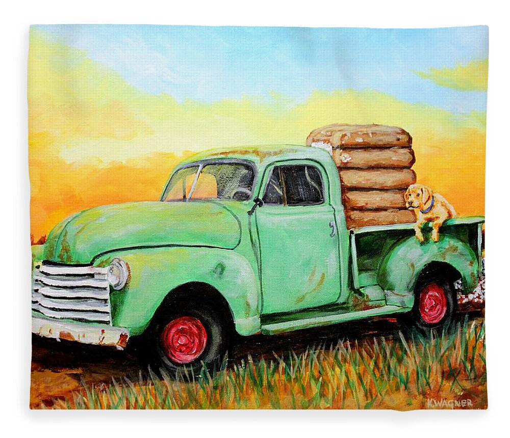 Mississippi Fleece Blanket featuring the painting Mississippi Delta Dirt Road by Karl Wagner