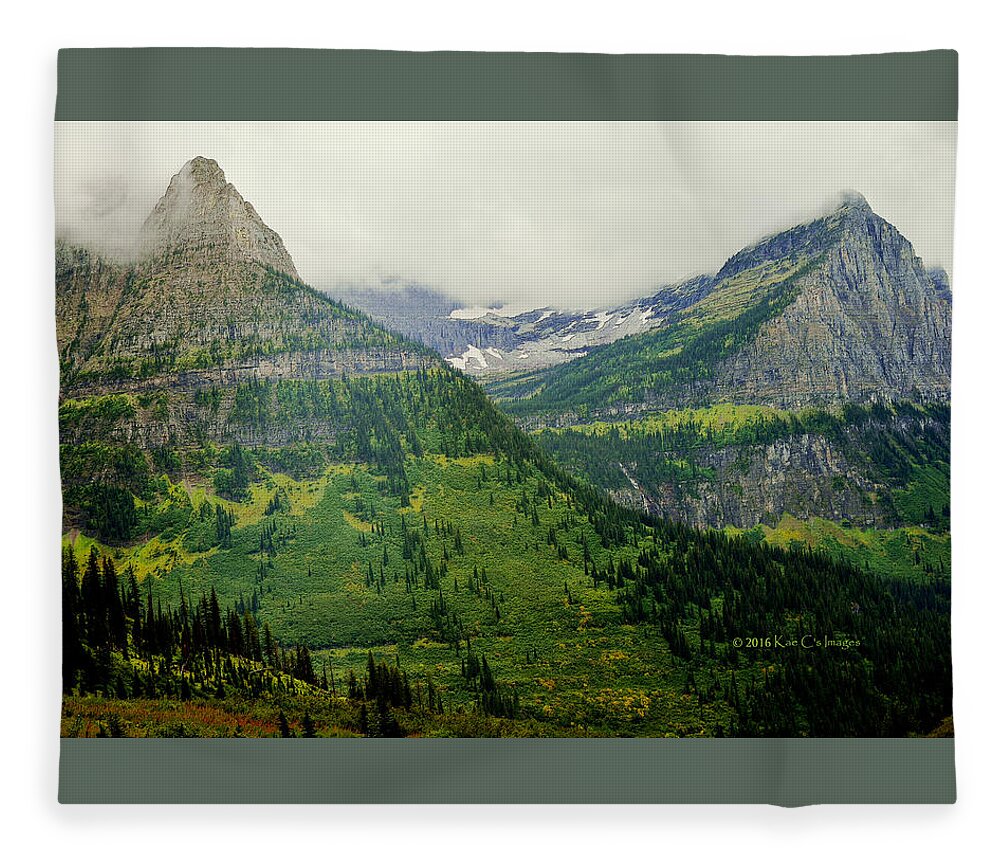 Mountains Fleece Blanket featuring the photograph Misty Glacier National Park View by Kae Cheatham
