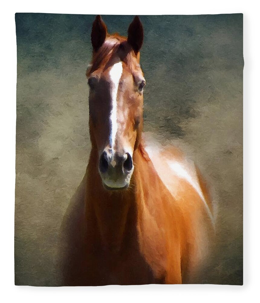 Misty Fleece Blanket featuring the painting Misty In The Moonlight P D P by David Dehner