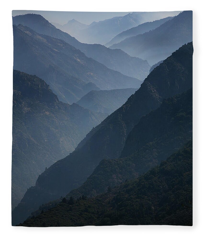 Mountains Fleece Blanket featuring the photograph Misty Peaks by Timothy Johnson