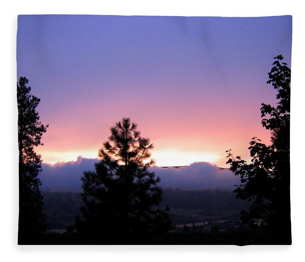 Sunset Fleece Blanket featuring the photograph Misty Sunset by Will Borden