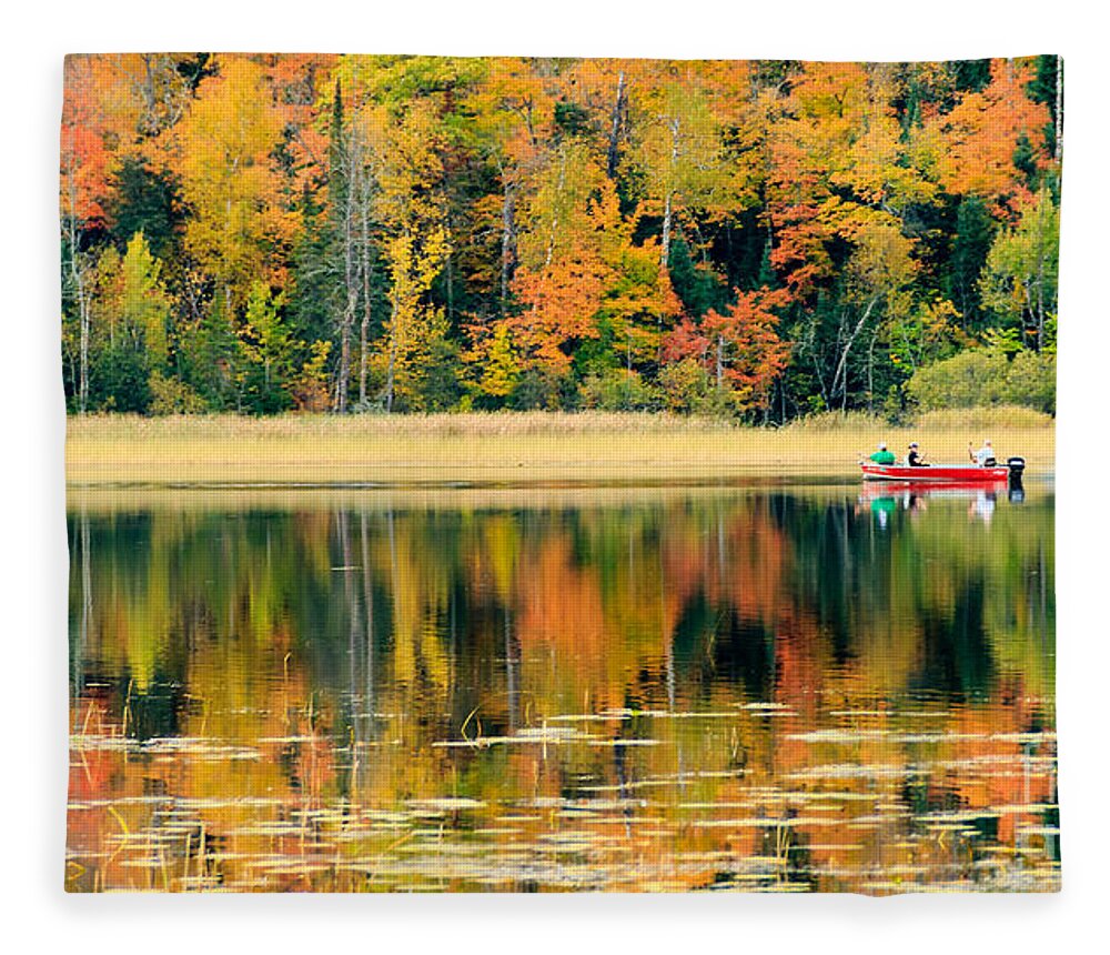 Minnesota Fleece Blanket featuring the photograph MN Fall Fishing by Lori Dobbs