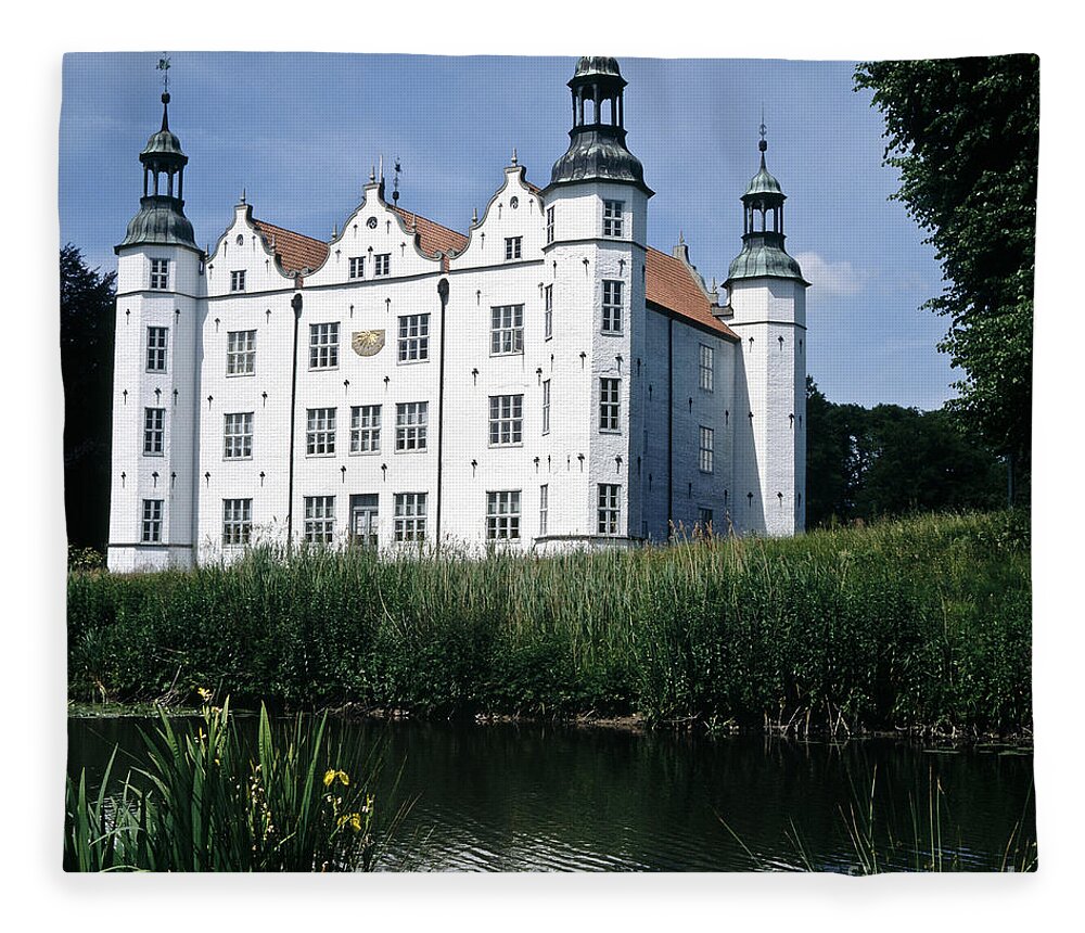 Castle;castles Fleece Blanket featuring the photograph Moated manor house by Heiko Koehrer-Wagner