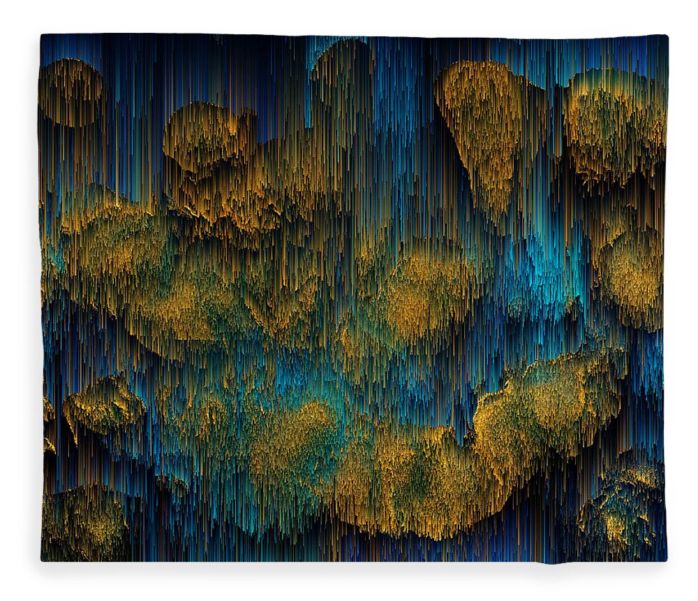 Glitch Fleece Blanket featuring the digital art Molten - Pixel Art by Jennifer Walsh