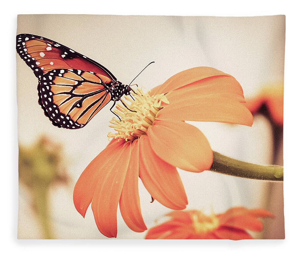  Fleece Blanket featuring the photograph Monarch Butterfly by Rebekah Zivicki