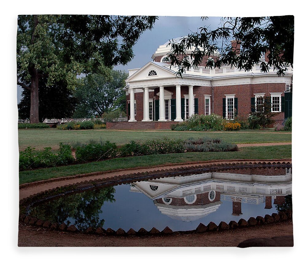 Usa Fleece Blanket featuring the photograph Monticello Reflections by LeeAnn McLaneGoetz McLaneGoetzStudioLLCcom