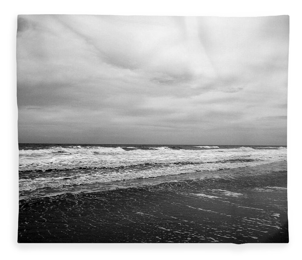 Ocean Fleece Blanket featuring the photograph Moody Ocean Beach by Lisa Blake