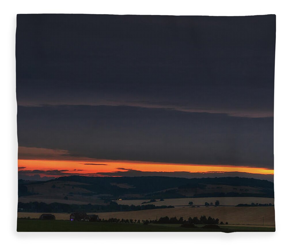 Berkshire Fleece Blanket featuring the photograph Horizon on Fire by Framing Places