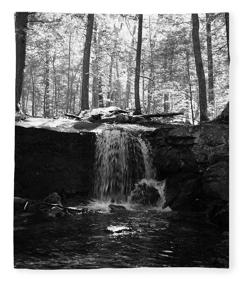 Landscape Fleece Blanket featuring the photograph Moonlight Waterfall by Doug Mills