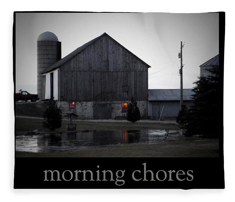 Poster Fleece Blanket featuring the photograph Morning Chores by Tim Nyberg
