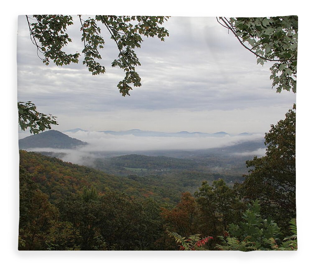 Mountains Fleece Blanket featuring the photograph Misty Morning Mountains by Allen Nice-Webb