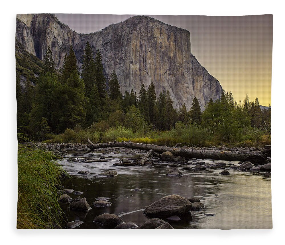Art Fleece Blanket featuring the photograph Morning Salutes El Capitan by Denise Dube