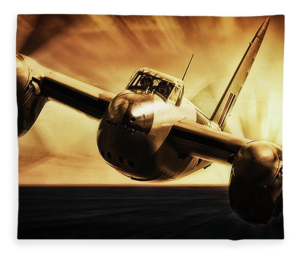Mosquito Fleece Blanket featuring the digital art Mosquito by Airpower Art