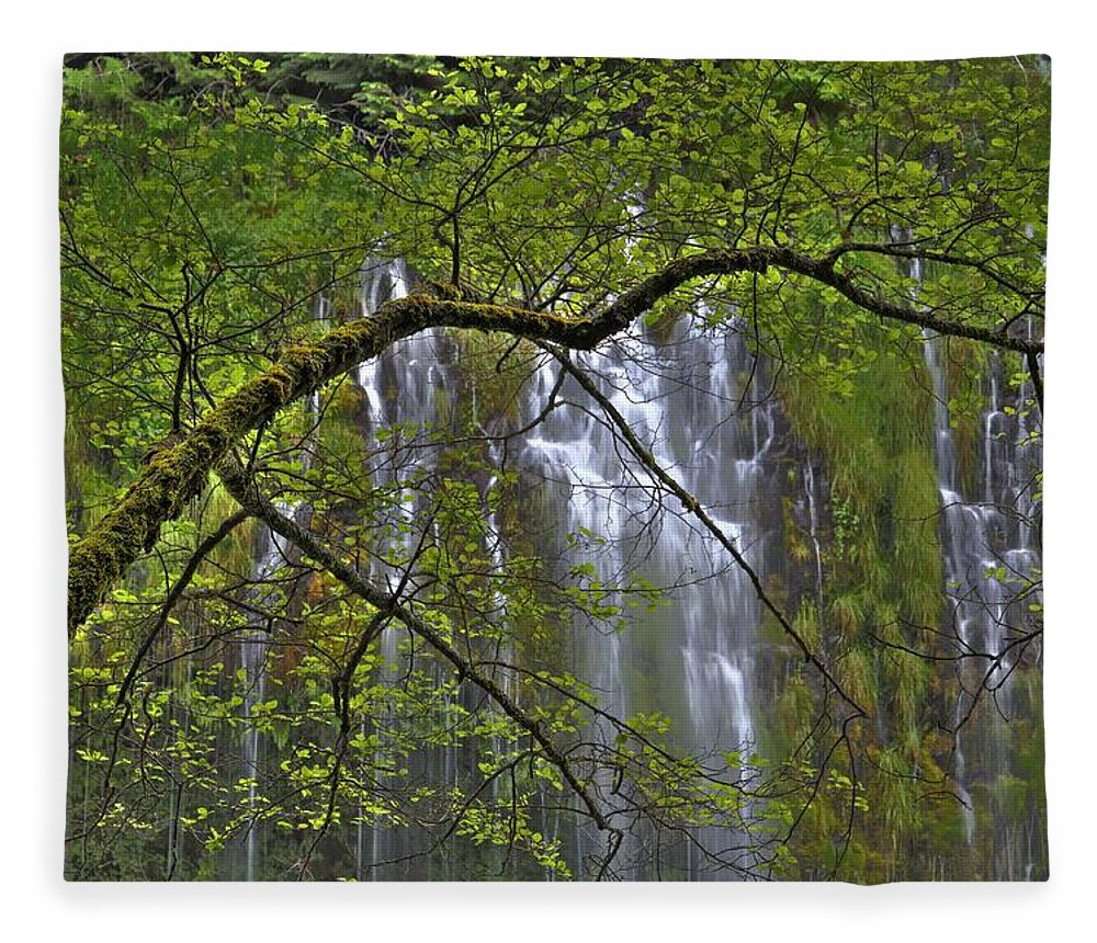 Waterfall Fleece Blanket featuring the photograph Mossbrae Falls by Ryan Workman Photography