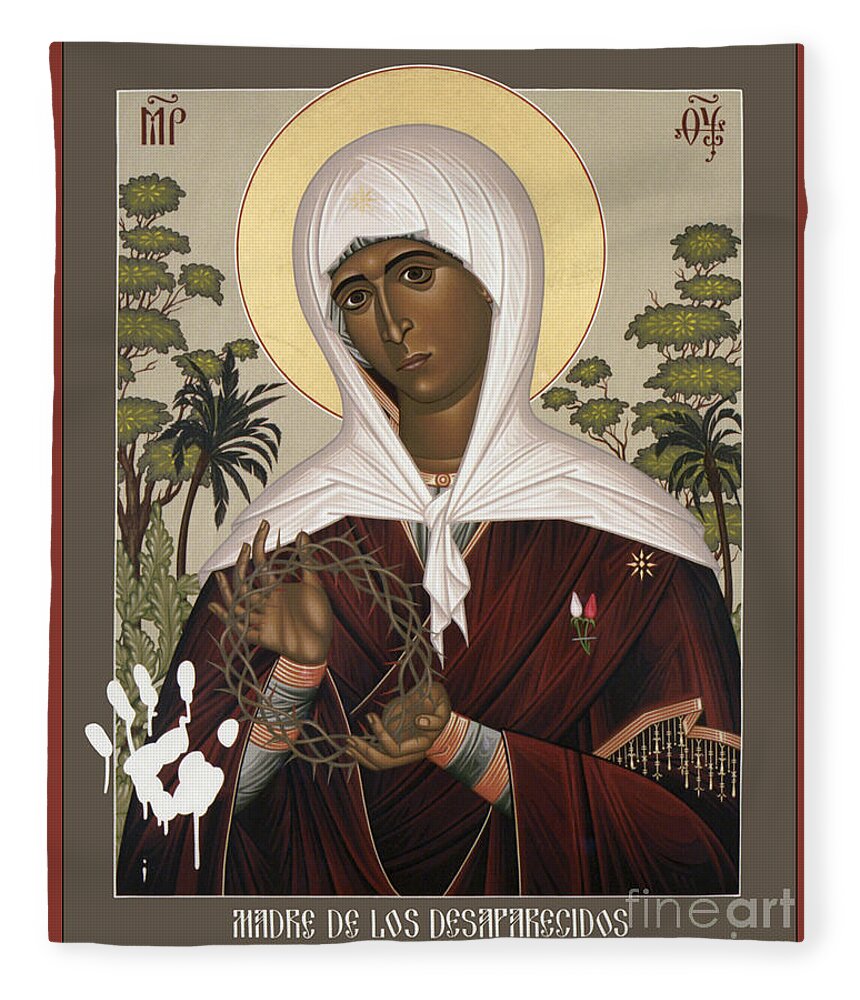 Mother Of The Disappeared Fleece Blanket featuring the painting Mother of the Disappeared - RLMOD by Br Robert Lentz OFM